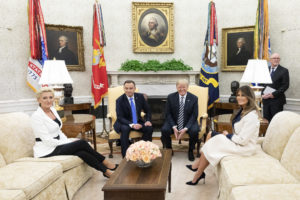 President Donald J. Trump and First Lady Melania Trump with Andrzej Duda, President of the Republic of Poland and his wife Mrs. Agata Kornhauser-Duda. Photo credit: White House