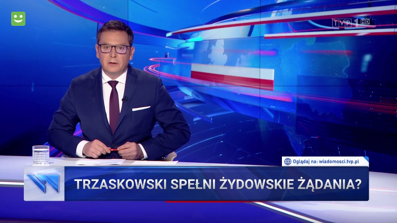 Opposition candidate may “fulfil Jewish demands” if he wins presidency, warns Polish state TV