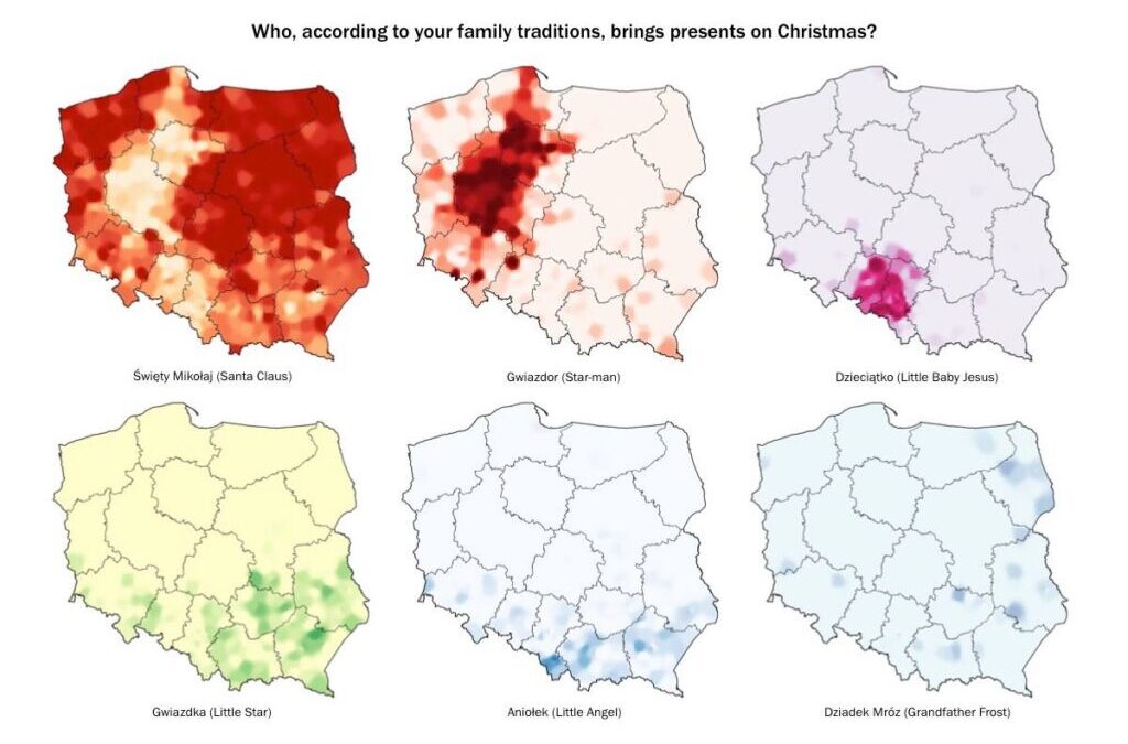 Who brings your Christmas presents? In Poland, it depends where you’re from