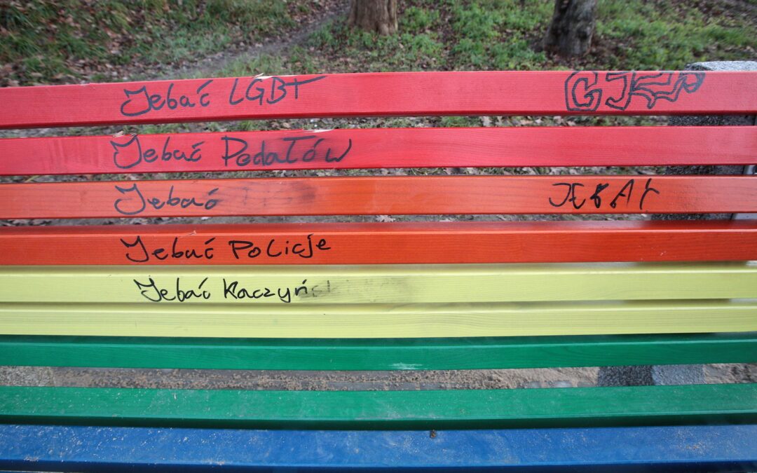 Polish city considers withdrawing “LGBT benches” after repeated vandalism