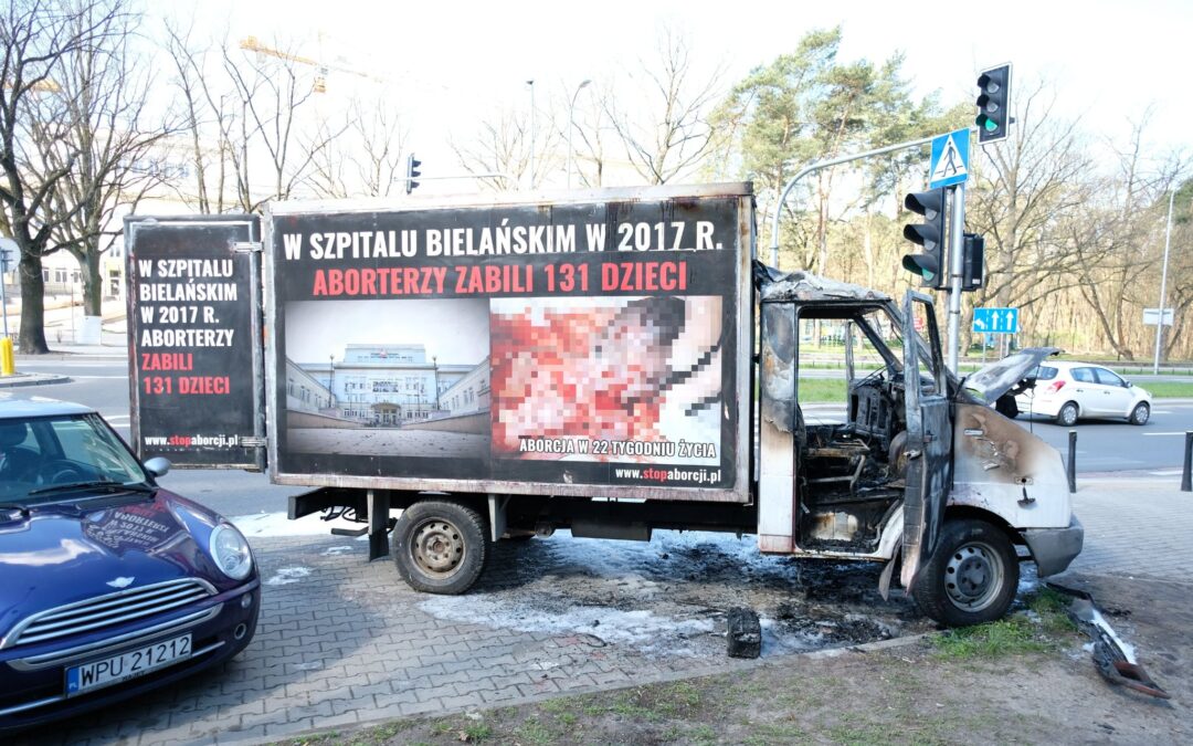 Fourth anti-abortion van set on fire in Poland following near-total abortion ban