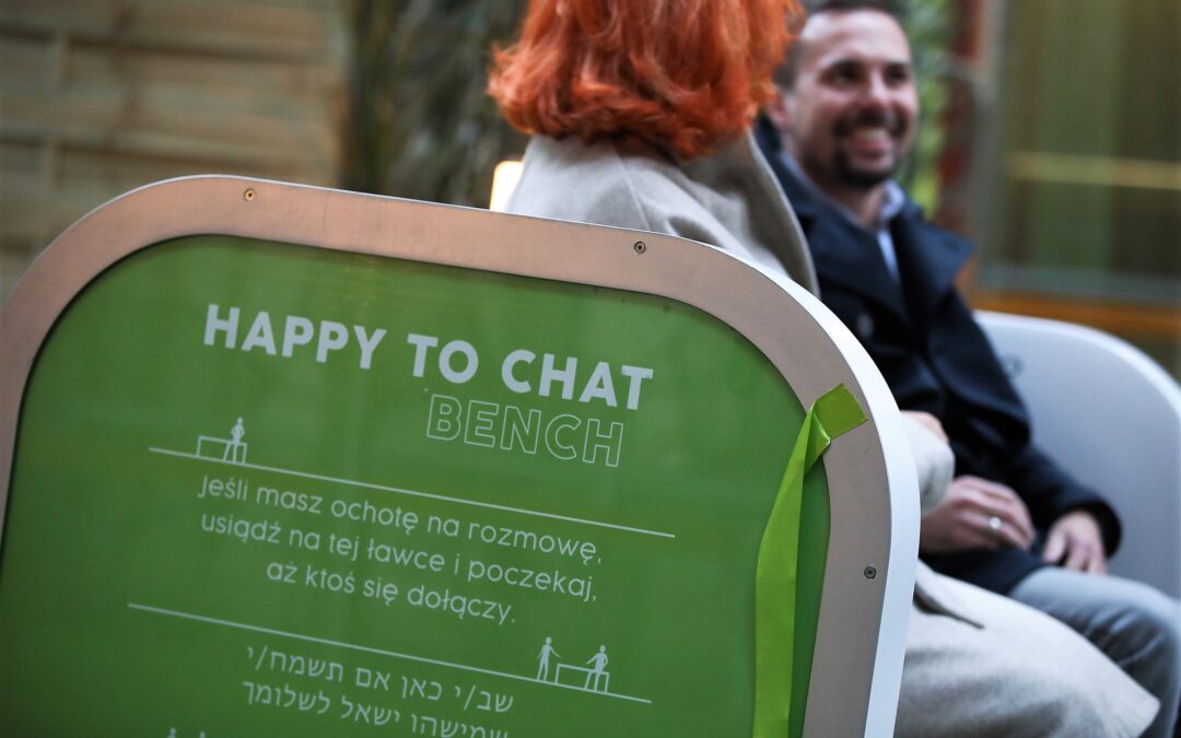 Poland’s first “happy to chat” bench opens to tackle loneliness after pandemic
