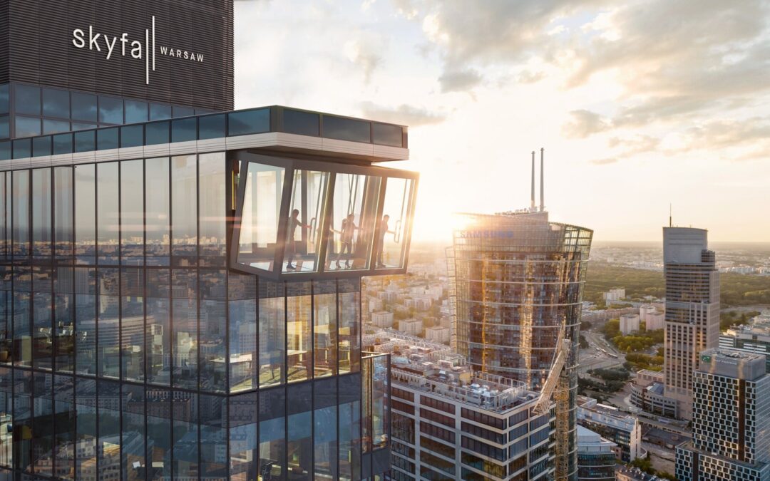 Europe’s first tilting glazed viewing platform opens in Warsaw skyscraper