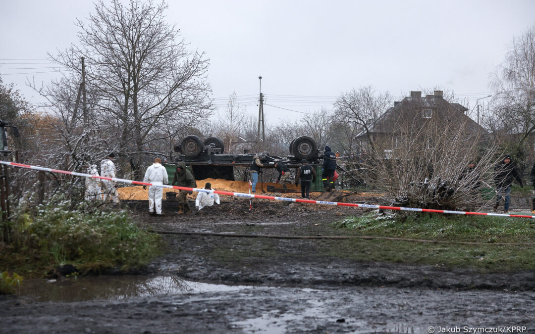 Ukrainian investigators arrive at site of missile strike in Poland