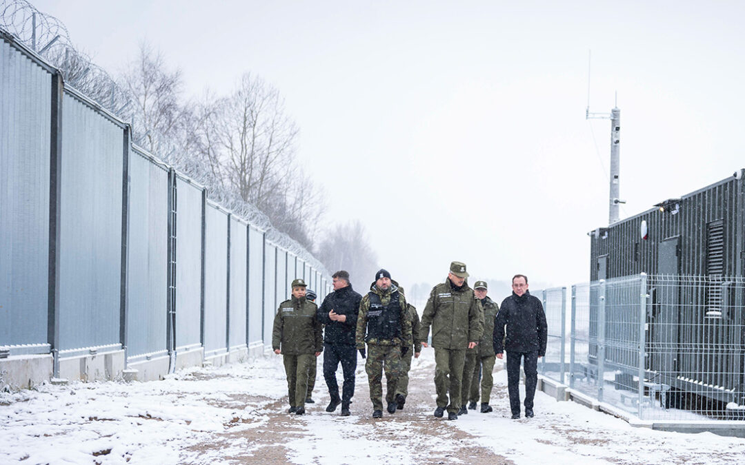 Electronic elements of Poland’s anti-migrant border wall with Belarus switched on