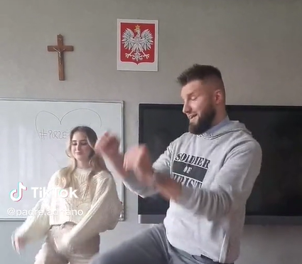 Polish TikTok priest gains social media fame dancing with his high-school students