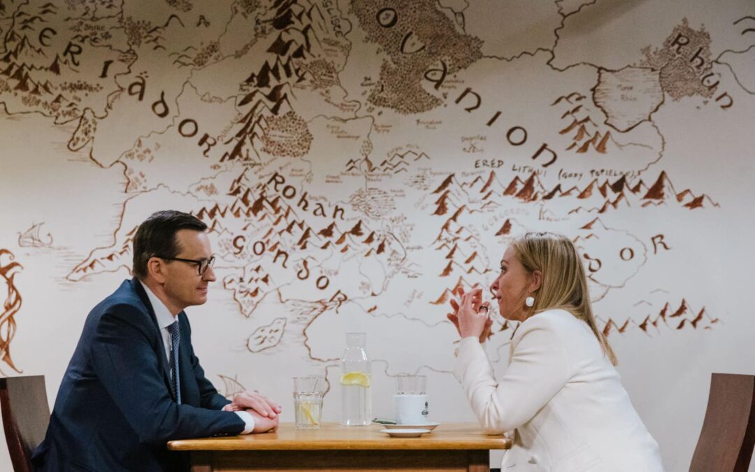 “Together we’ll defeat Mordor”: Morawiecki and Meloni meet to discuss “common vision of Europe”