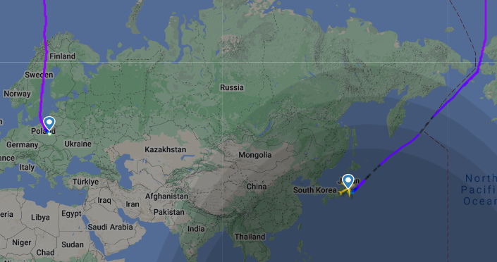 Polski LOT kończy pierwszy lot przed nową trasą z Azji przez biegun północny