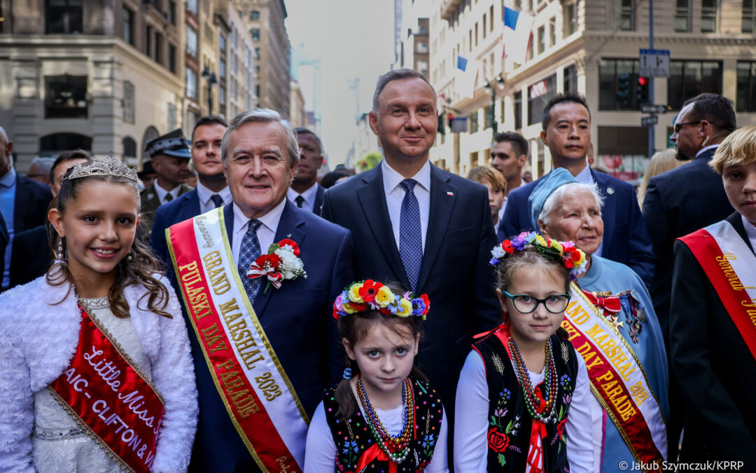 Poland’s president joins Polish Americans for Pulaski Day parade in New York