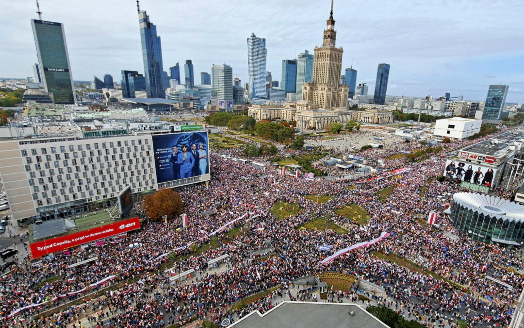 Opposition march for “tolerant, open, European Poland” in Warsaw ahead of elections