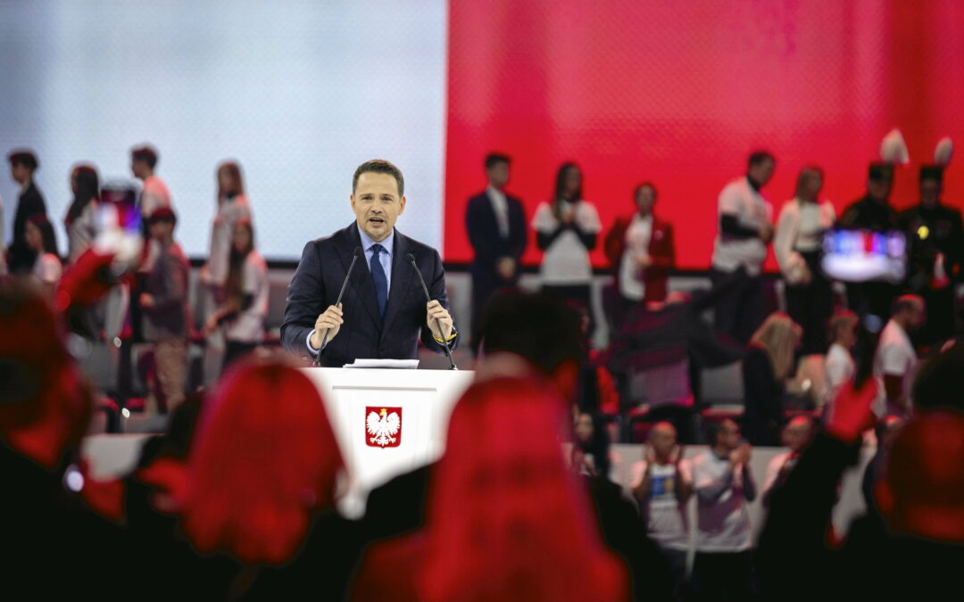 Polish ruling party’s presidential candidate outlines aims on abortion, defence and economy