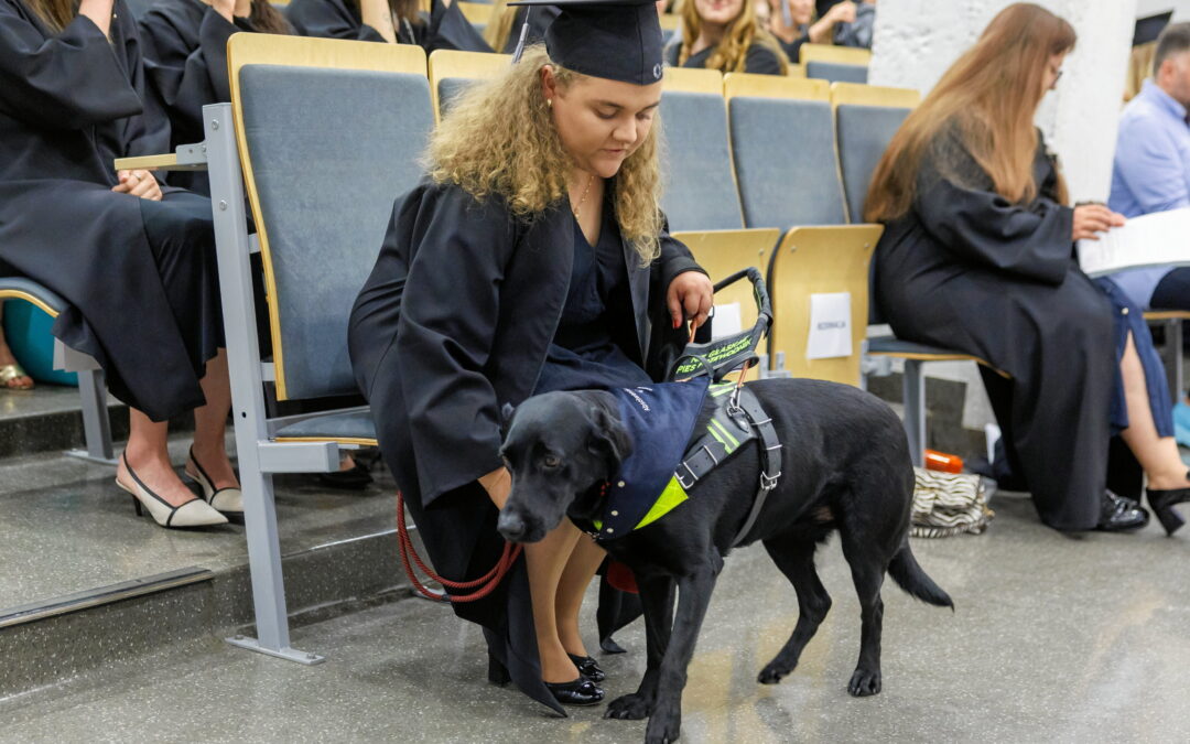 Guide dog receives honorary diploma at Polish university
