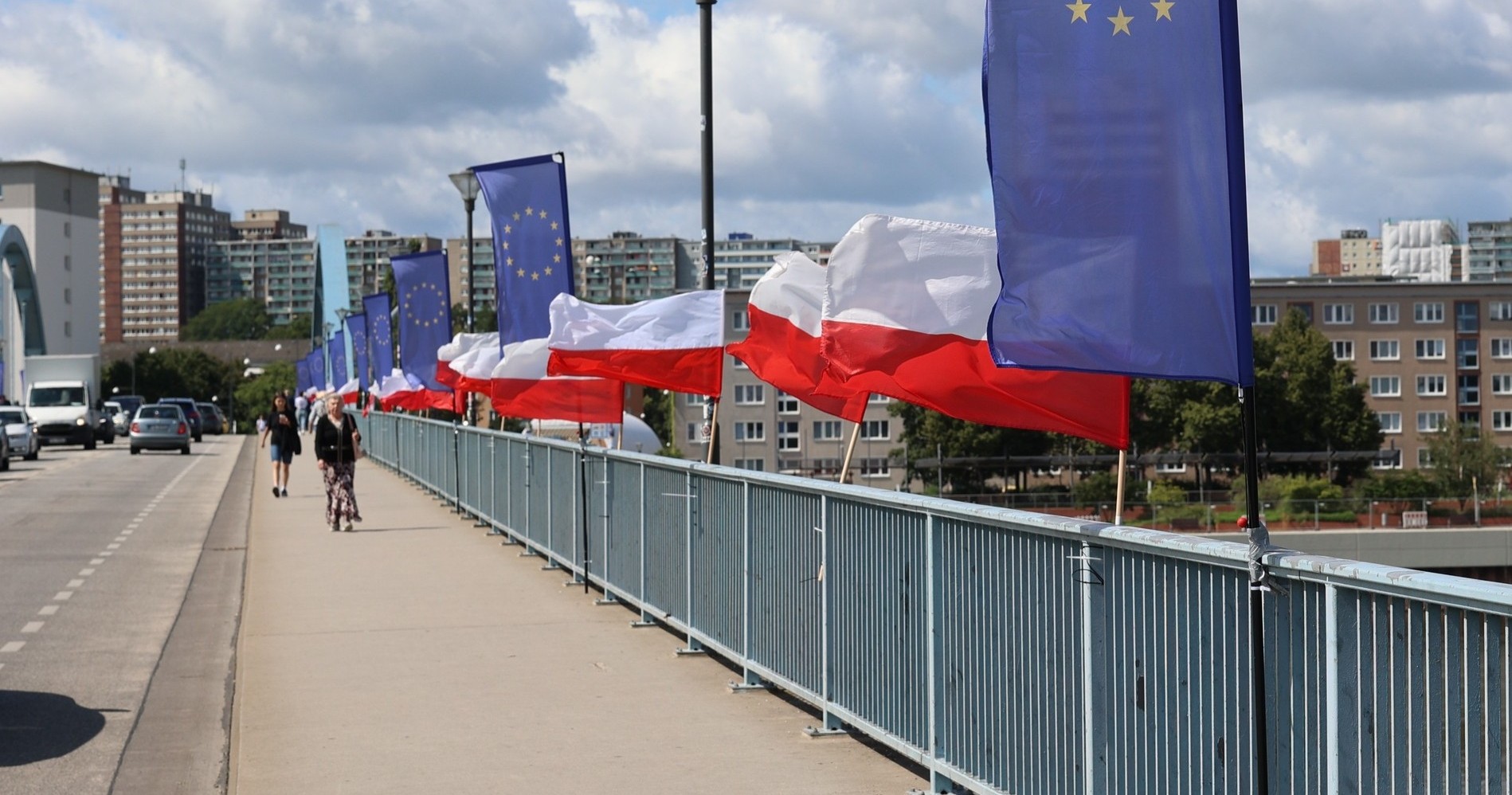 German who threw Polish flags into border river charged with insulting state symbol